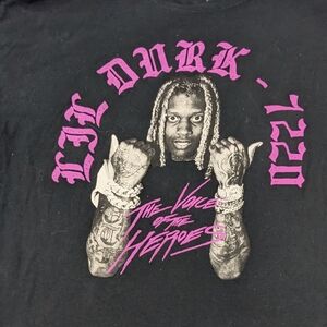 Lil Durk 7220 The Voice Of The Hero T-Shirt Black W/Purple Graphics XL
